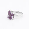 3.80 Ct. Amethyst Emerald Cut Ring 925 Sterling Silver Women Fine Jewelry