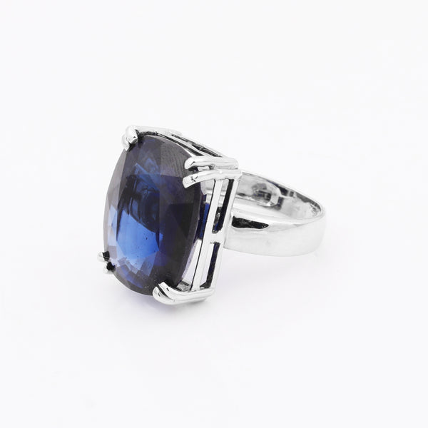 Sapphire Gemstone Ring 4.80 Ct. Cushion Cut 925 Sterling Silver Wedding Gift Her