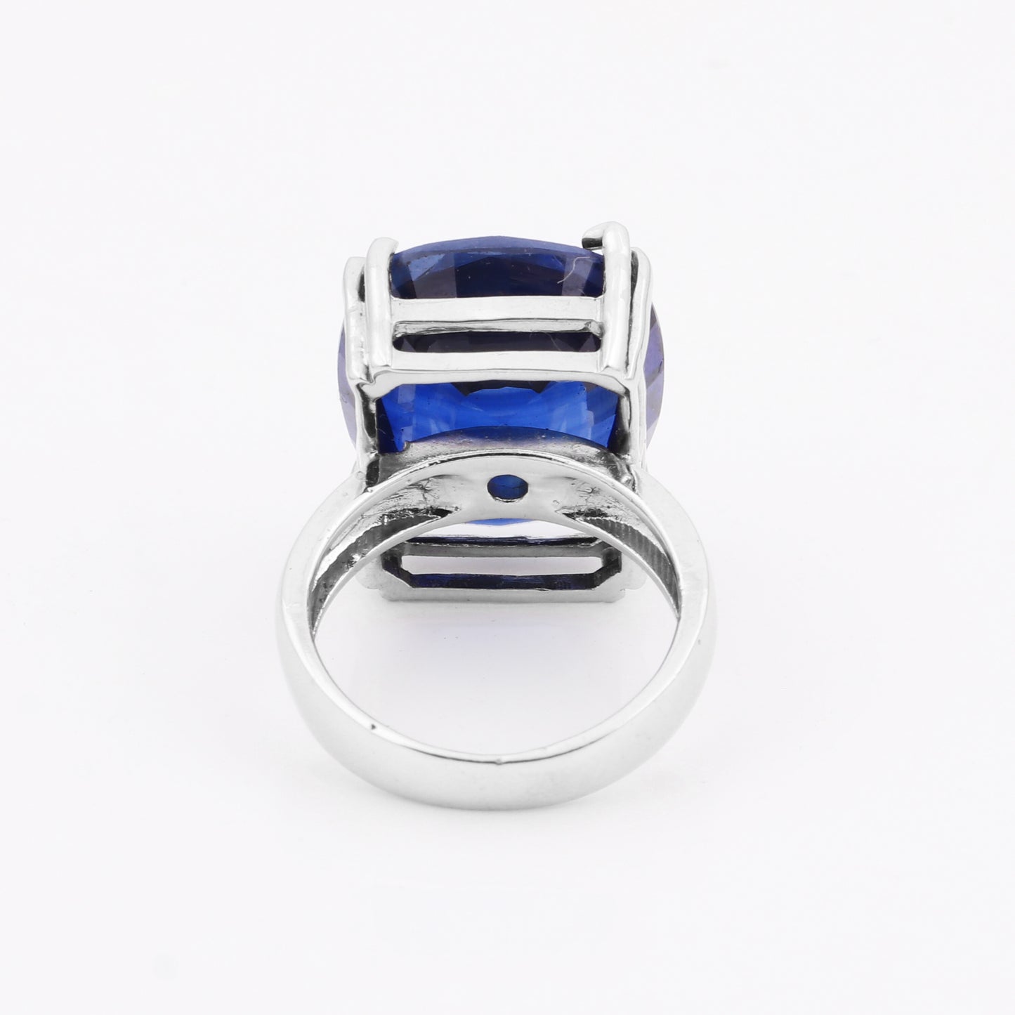 Sapphire Gemstone Ring 4.80 Ct. Cushion Cut 925 Sterling Silver Wedding Gift Her