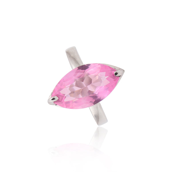 Pink Kunzite Marquise Ring 3.00 Ct. 925 Sterling Silver Stackable Eternity Band