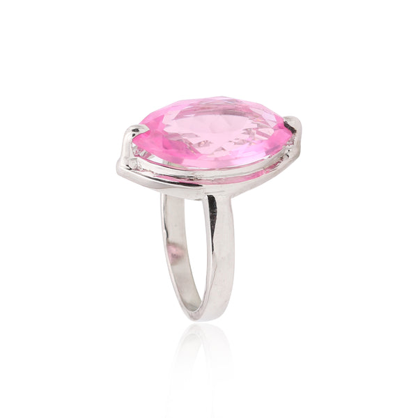 Pink Kunzite Marquise Ring 3.00 Ct. 925 Sterling Silver Stackable Eternity Band