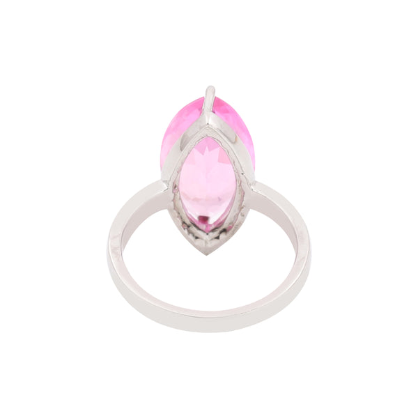 Pink Kunzite Marquise Ring 3.00 Ct. 925 Sterling Silver Stackable Eternity Band