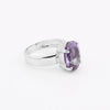 3.00 Ct. Purple Amethyst Ring Oval Cut 925 Sterling Silver Eternity Band Fine Gi