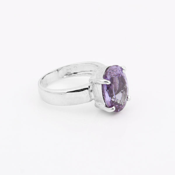 3.00 Ct. Purple Amethyst Ring Oval Cut 925 Sterling Silver Eternity Band Fine Gi