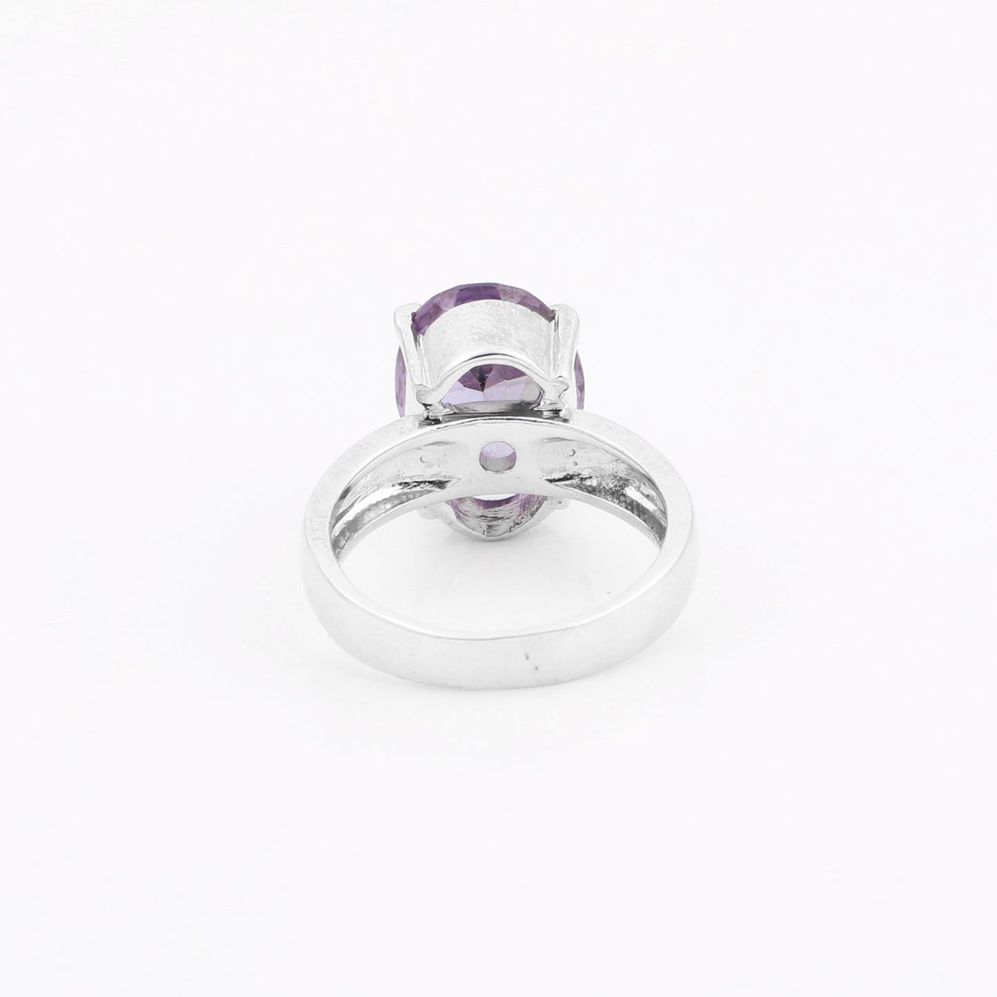 3.00 Ct. Purple Amethyst Ring Oval Cut 925 Sterling Silver Eternity Band Fine Gi