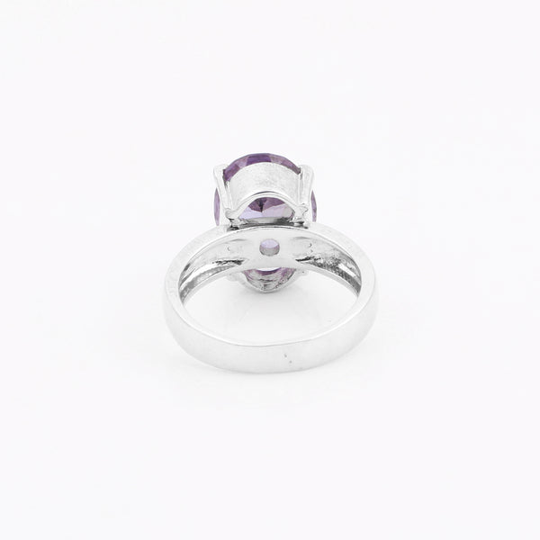3.00 Ct. Purple Amethyst Ring Oval Cut 925 Sterling Silver Eternity Band Fine Gi