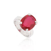 Ruby Oval Solitaire Gemstone Ring 2.65 Ct. 925 Sterling Silver Women Gift Her