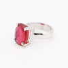 Ruby Oval Solitaire Gemstone Ring 2.65 Ct. 925 Sterling Silver Women Gift Her
