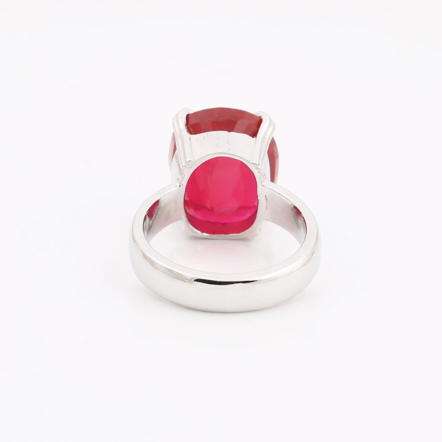 Ruby Oval Solitaire Gemstone Ring 2.65 Ct. 925 Sterling Silver Women Gift Her
