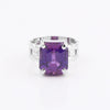 Purple Amethyst Emerald Cut Solitaire Ring 3.65 Ct. 925 Sterling Silver Gift for