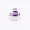 Purple Amethyst Emerald Cut Solitaire Ring 3.65 Ct. 925 Sterling Silver Gift for