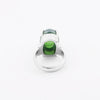Green Sapphire Solitaire Ring 7.50 Ct. Oval Cabochon Cut 925 Sterling Silver Sta