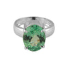 Green Amethyst Oval Ring 7.00 Ct. 925 Sterling Silver Stackable Eternity Band Gi