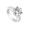Moissanite Round Solitaire Ring 3.00 Ct. 925 Sterling Silver Engagement Fine Jew