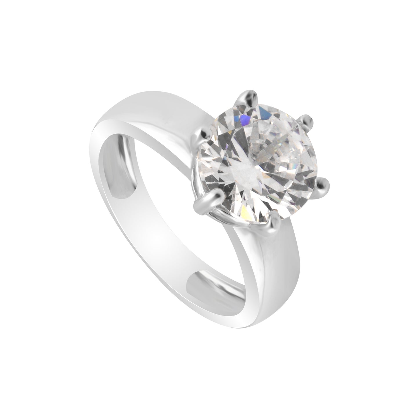 Moissanite Round Solitaire Ring 3.00 Ct. 925 Sterling Silver Engagement Fine Jew