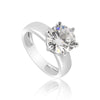 Moissanite Round Solitaire Ring 3.00 Ct. 925 Sterling Silver Engagement Fine Jew