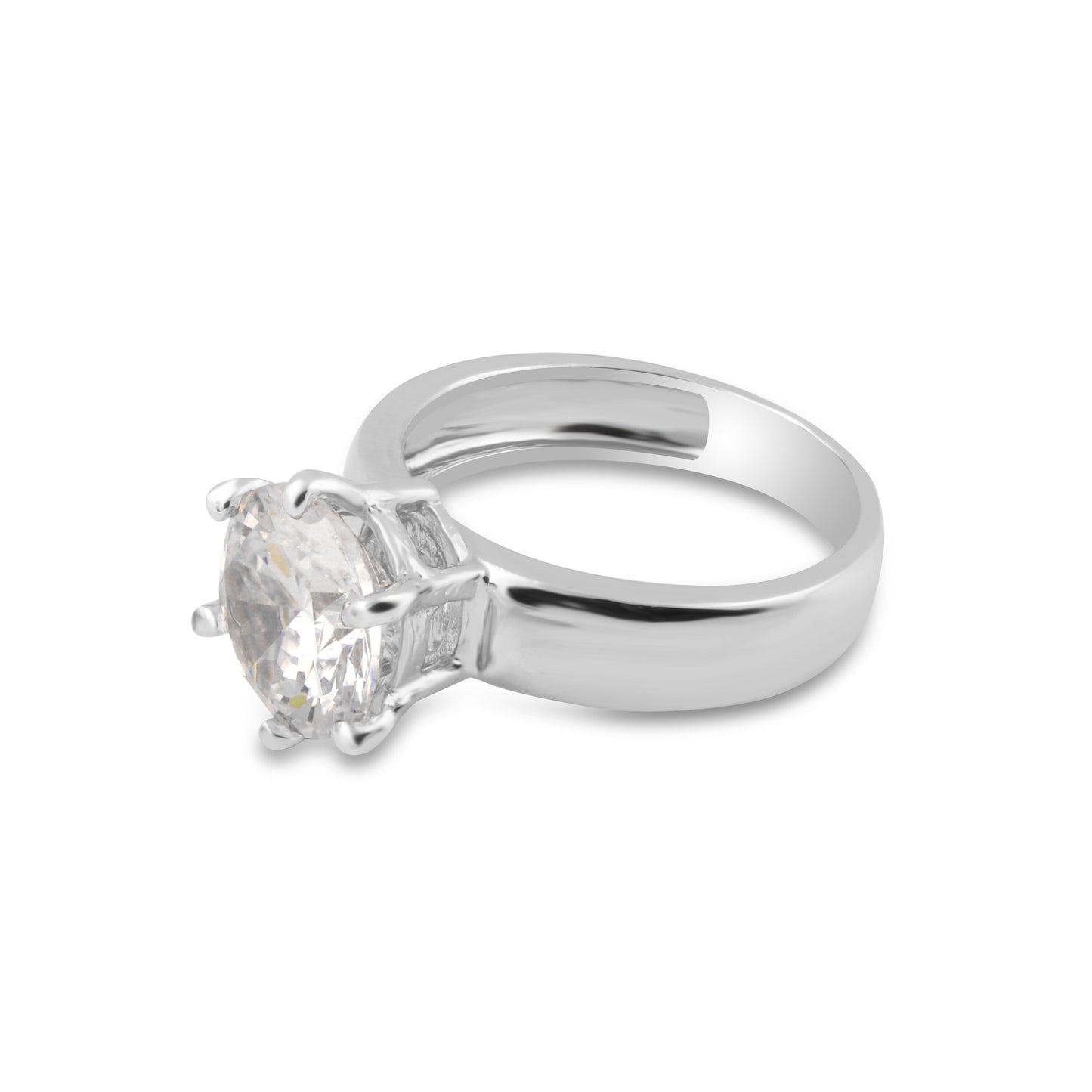 Moissanite Round Solitaire Ring 3.00 Ct. 925 Sterling Silver Engagement Fine Jew