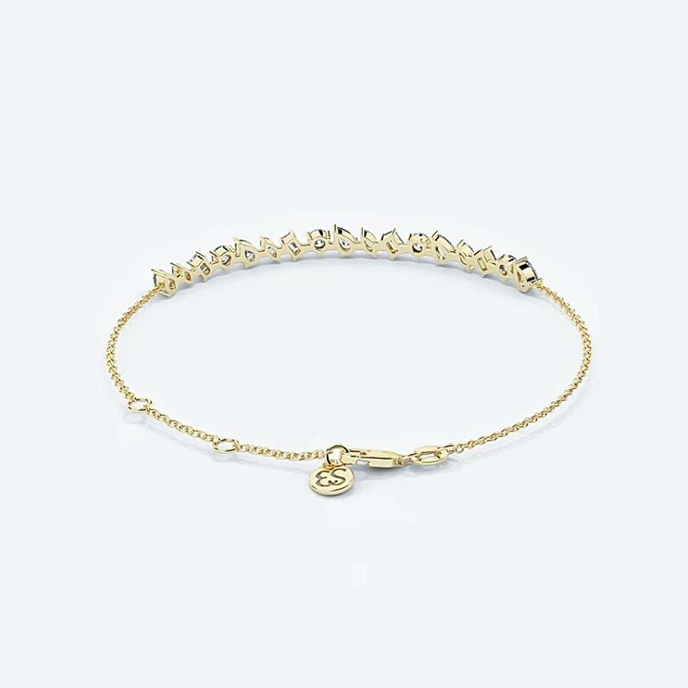2.25CT Multi Cut 14K Yellow Gold Lab-Grown Certified Diamond Tennis Bracelet - Image 2 - GEMHUB & CO.