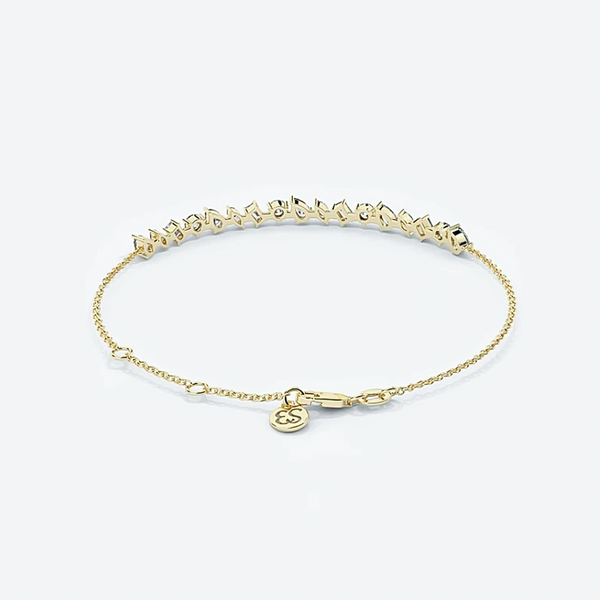 2.25CT Multi Cut 14K Yellow Gold Lab-Grown Certified Diamond Tennis Bracelet - Image 2 - GEMHUB & CO.