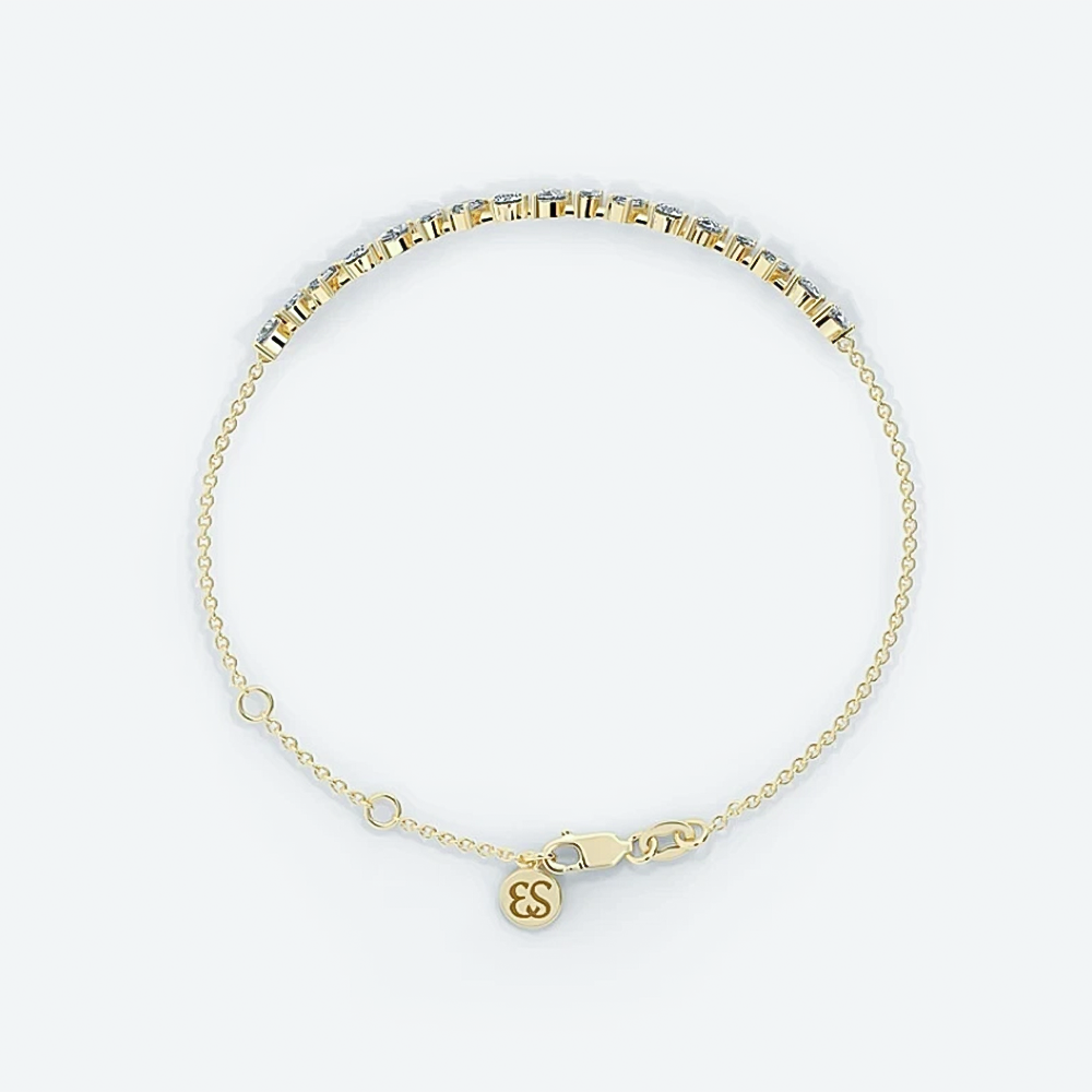 2.25CT Multi Cut 14K Yellow Gold Lab-Grown Certified Diamond Tennis Bracelet - Image 3 - GEMHUB & CO.