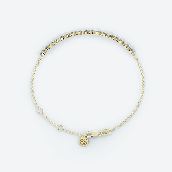 2.25CT Multi Cut 14K Yellow Gold Lab-Grown Certified Diamond Tennis Bracelet - Image 3 - GEMHUB & CO.