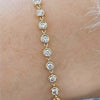 4Ct 100% GH/VS Natural Diamond Women Tennis Bracelet 14Kt Yellow Gold Bezel Set