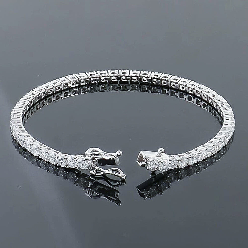 4.75Ct Round Natural Diamond Certified Exquisite Tennis Bracelet 14k White Gold