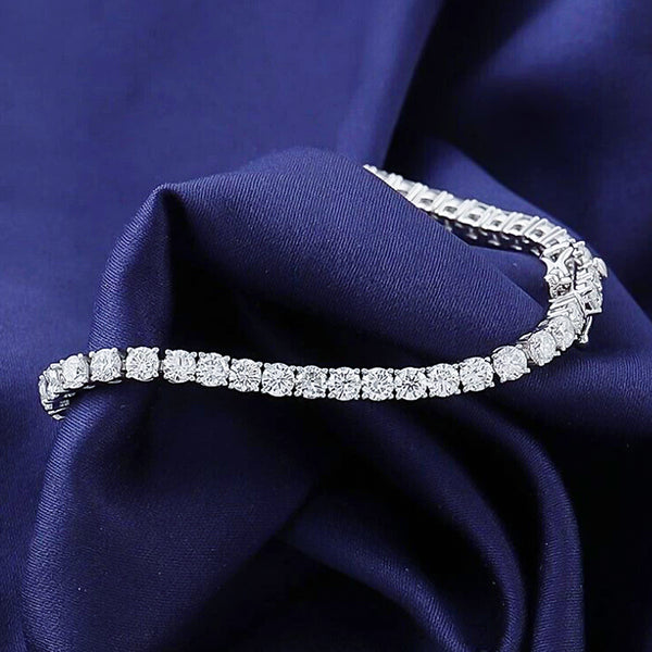 4.75Ct Round Natural Diamond Certified Exquisite Tennis Bracelet 14k White Gold