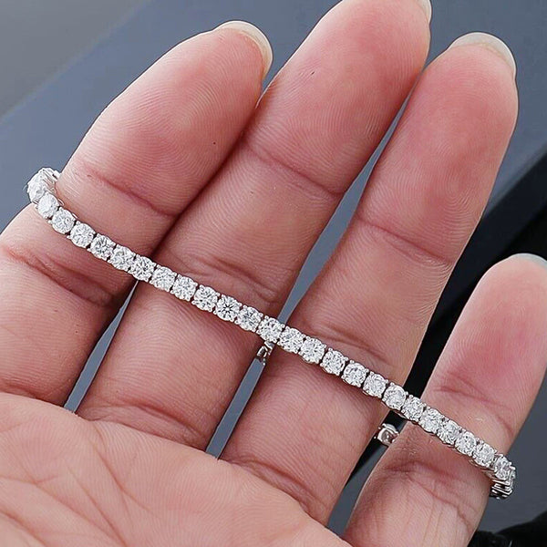 4.75Ct Round Natural Diamond Certified Exquisite Tennis Bracelet 14k White Gold