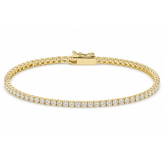 5.00Ct Certified Natural GH/VS Diamond Tennis Bracelet 14k Gold Birthday Gift