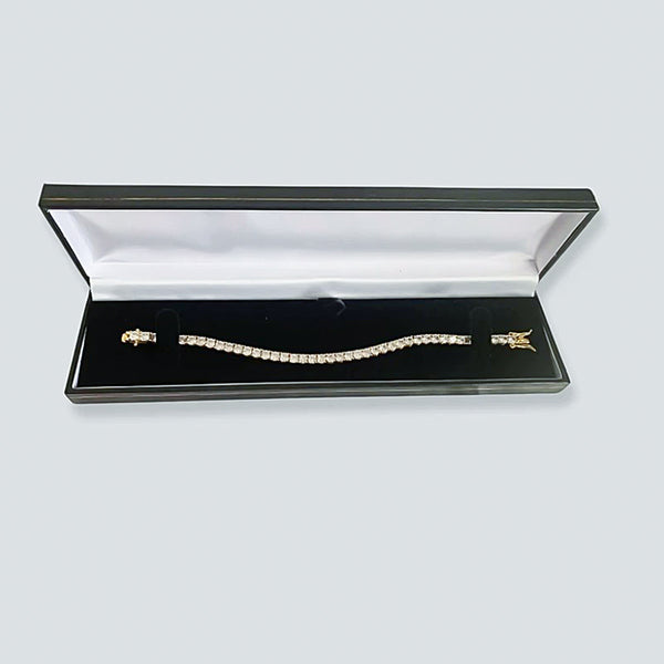 GH/VS Certified 4.99Ct Round Natural Diamond Tennis Bracelet 14k Yellow Gold
