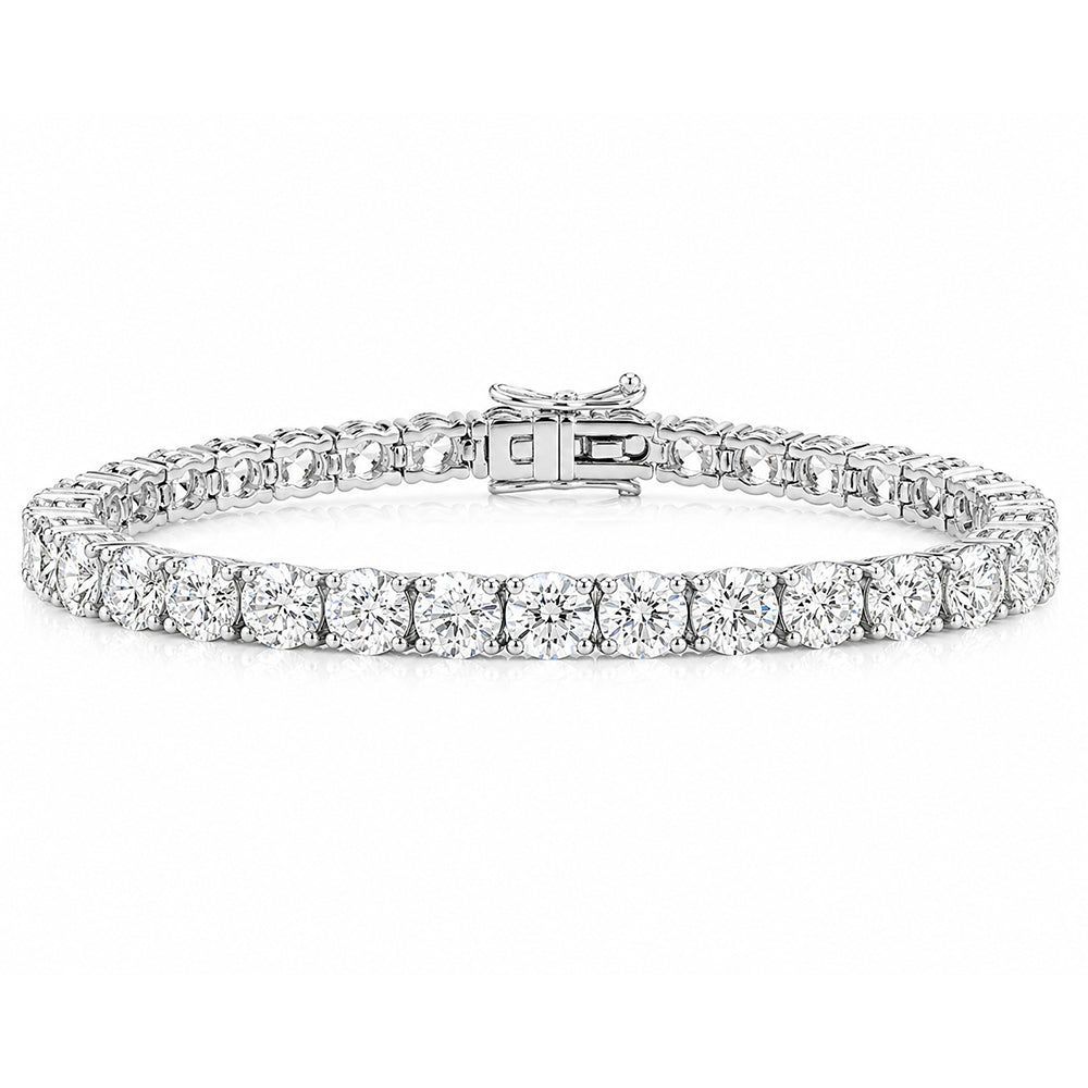 14K White Gold 7.00CT Round Cut Natural Diamond Tennis Bracelet Wedding Gift