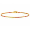 3Ct Round Cut Certified Natural Red Ruby Tennis Bracelet For Her 14k Yellow Gold