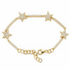 14k Yellow Gold 4Ct Round Natural Diamond Star Shape Bracelet Certified GH/SI