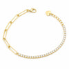 Women 1.50Ct Round Natural GH/SI Diamond Chain Tennis Bracelet 14k Yellow Gold