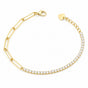Women 1.50Ct Round Natural GH/SI Diamond Chain Tennis Bracelet 14k Yellow Gold