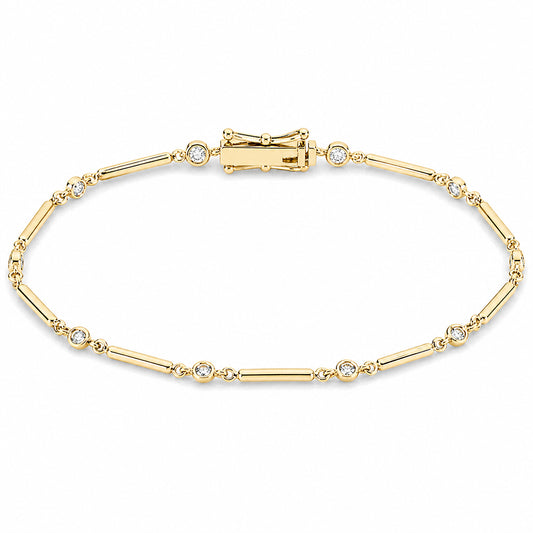 2Ct Round Cut Natural Diamond GH/SI Tennis Women's Bracelet 14k Yellow Gold