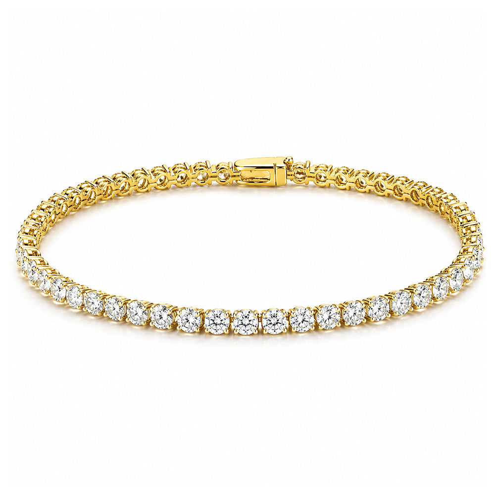 Certified 6.20Ct GH/VS Round Cut Natural Diamond Women Tennis Bracelet 14k Gold