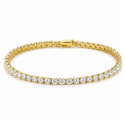 Certified 6.20Ct GH/VS Round Cut Natural Diamond Women Tennis Bracelet 14k Gold