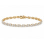 14K Yellow Gold Lab Grown Diamond Charm Tennis Bracelet Marquise Cut Minimalist