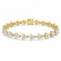 100% Natural Diamond Wedding Engagement 3-Stone Tennis Bracelet 14Kt Yellow Gold