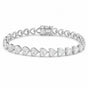 14K White Gold Heart-Cut Lab-Grown Diamond Tennis Bracelet Mother's Special Gift