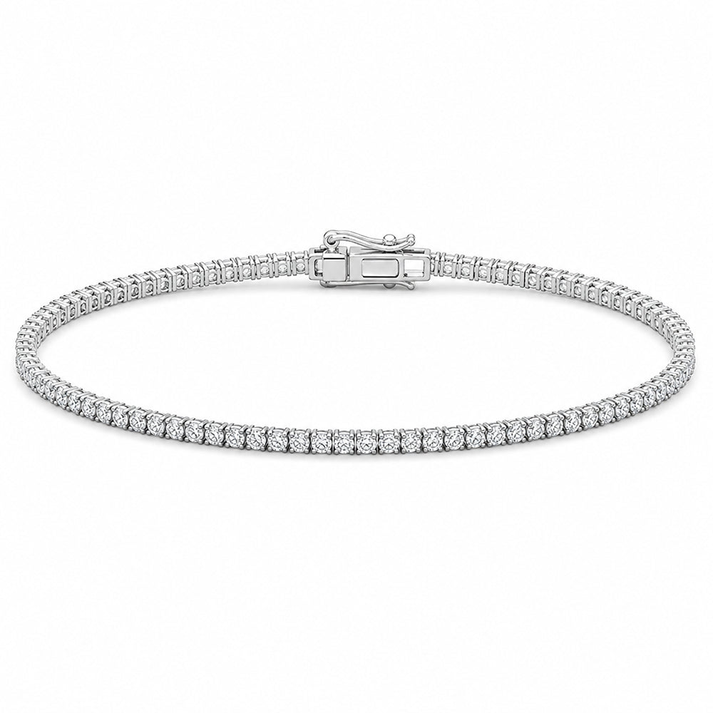 3.50Ct Round EF/VVS Certified Lab-Grown Diamond Tennis Bracelet 18k Solid Gold