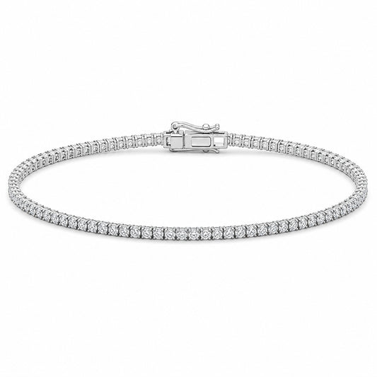 Women's 2.90Ct Lab-Grown/CVD Diamond Tennis Bracelet 14k White Gold Certified