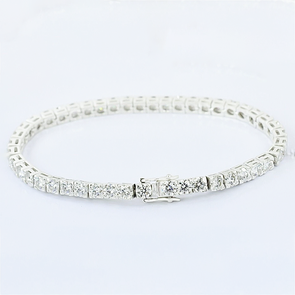 5Ct Round Cut GH/VS Natural Diamond Tennis Bracelet Birthday Gift 14k White Gold - Image 2 - GEMHUB & CO.