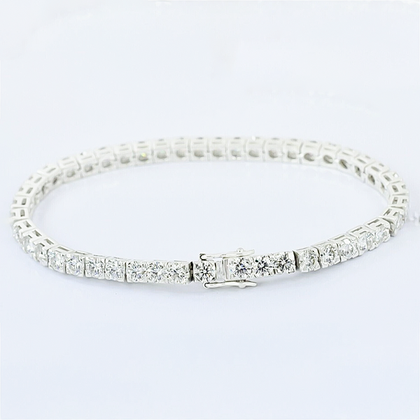 5Ct Round Cut GH/VS Natural Diamond Tennis Bracelet Birthday Gift 14k White Gold - Image 2 - GEMHUB & CO.