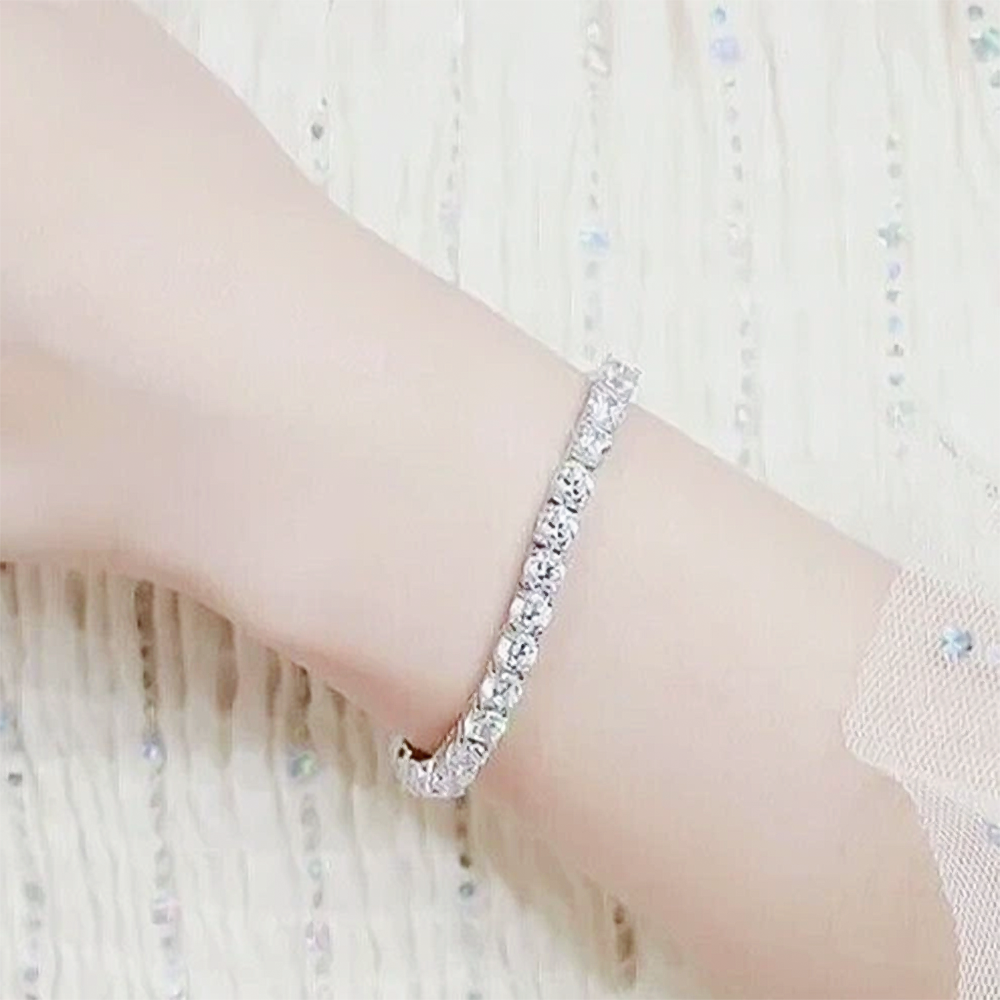 5Ct Round Cut GH/VS Natural Diamond Tennis Bracelet Birthday Gift 14k White Gold - Image 4 - GEMHUB & CO.