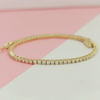 Women's Tennis Bracelet 14k Yellow Gold 4.20Ct Round Natural GH/VS Diamond - GEMHUB & CO.