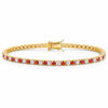 14k Gold Natural Orange Sapphire & Diamond Tennis Bracelet For Wedding Gift