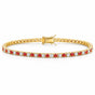 14k Gold Natural Orange Sapphire & Diamond Tennis Bracelet For Wedding Gift